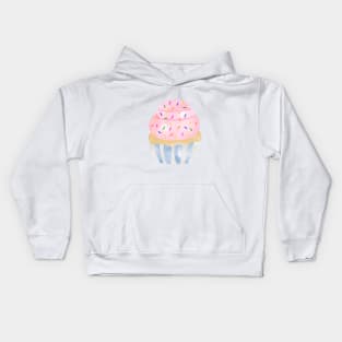 Watercolor cupcake Kids Hoodie